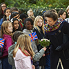 Princess Anne meets the children